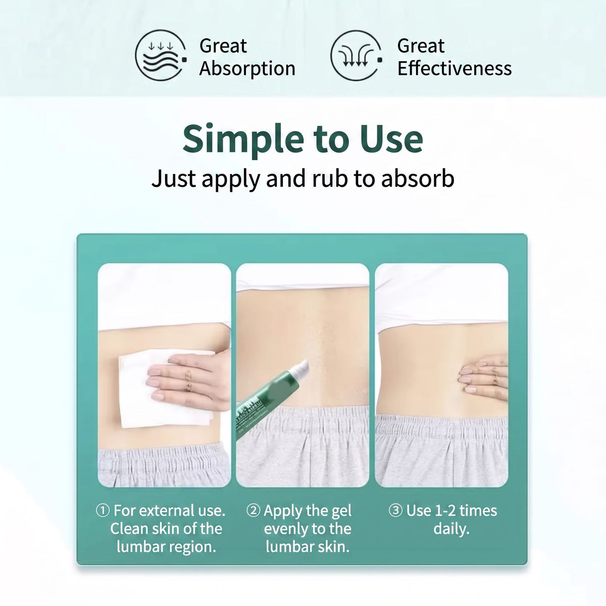 Herbal Lumbar Cooling Gel for Back and Knee Comfort, 20g