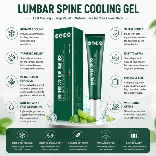 Herbal Lumbar Cooling Gel for Back and Knee Comfort, 20g